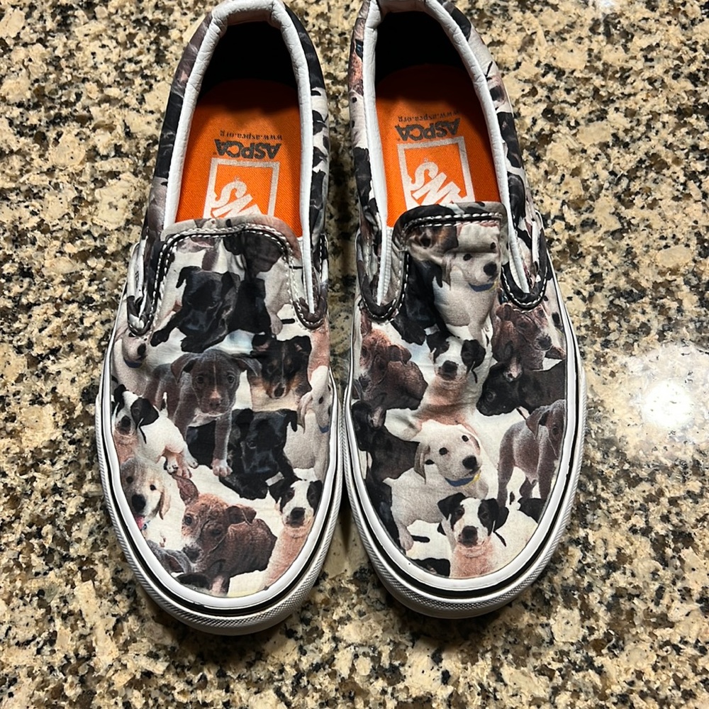 VANS Rare 150th Anniversary ASPCA slip on dog print shoe
